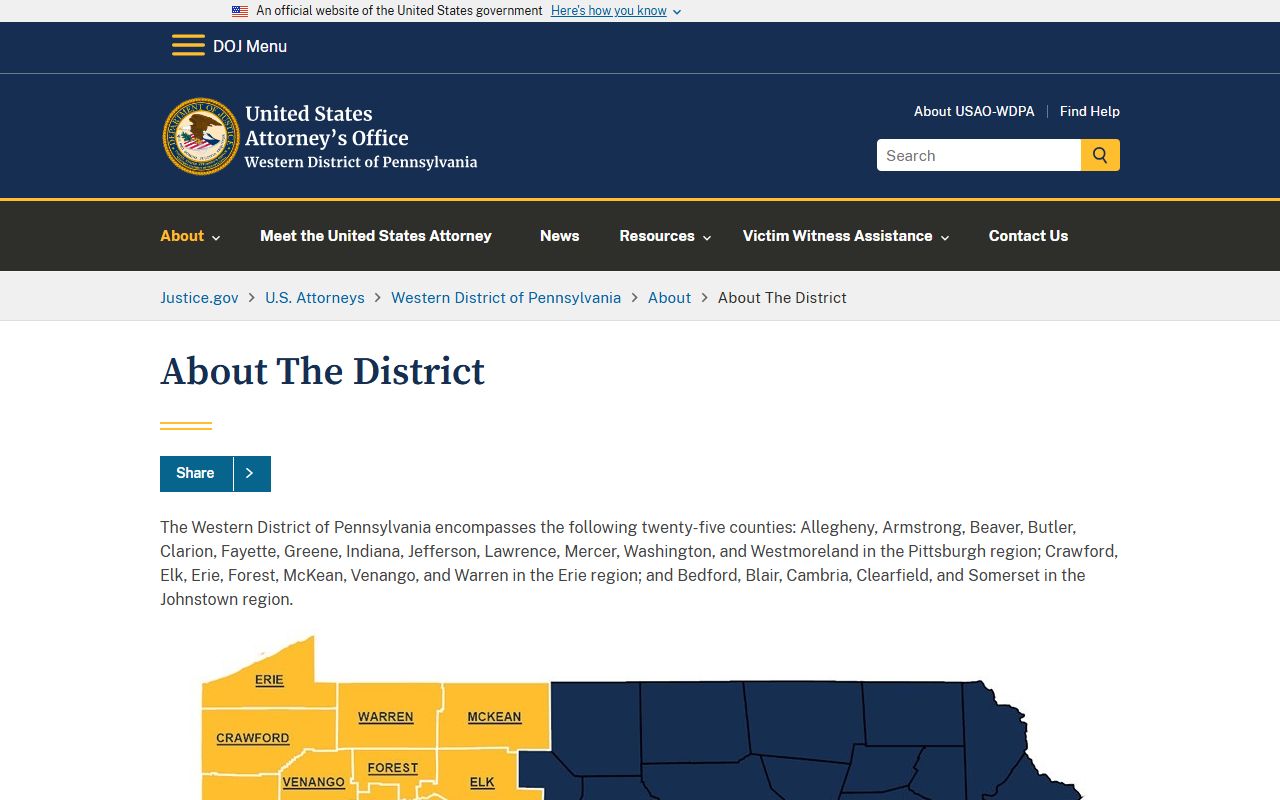 Crawford County criminal court records federal district context