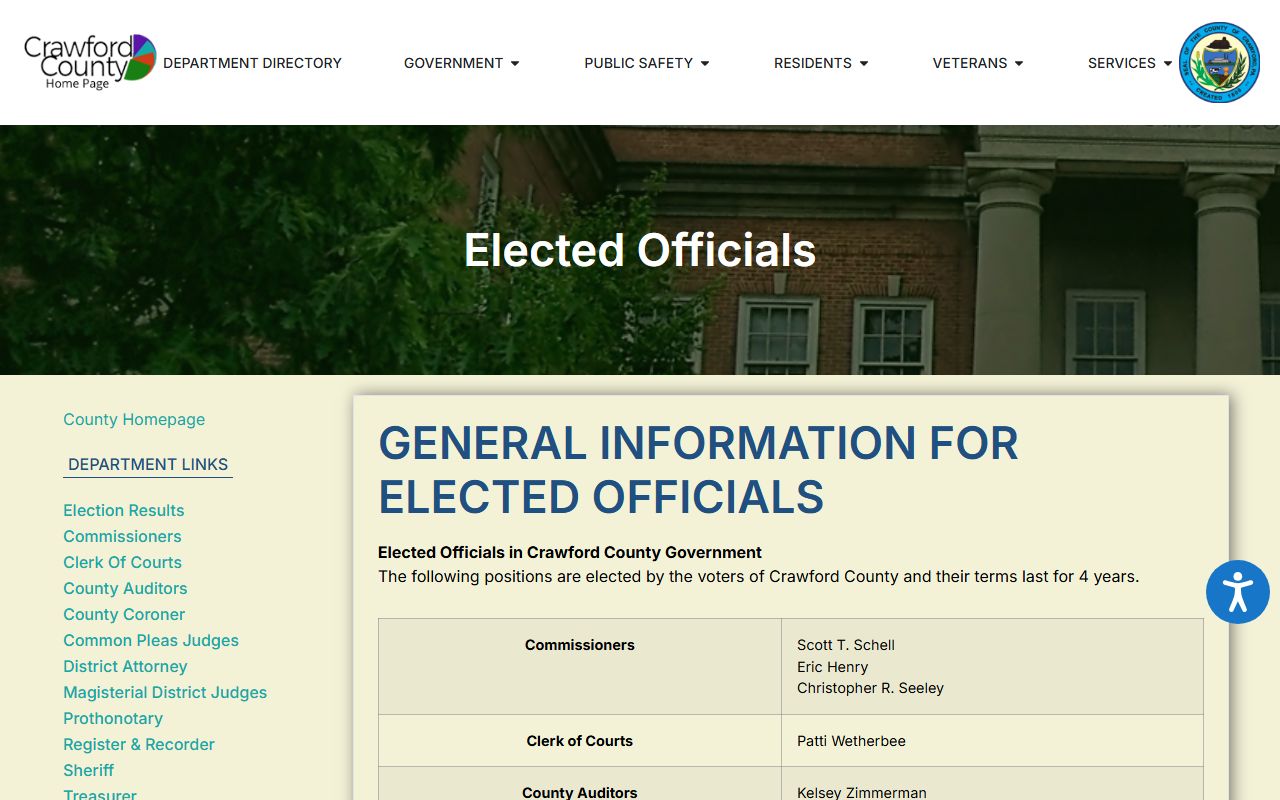 Crawford County court records elected officials list