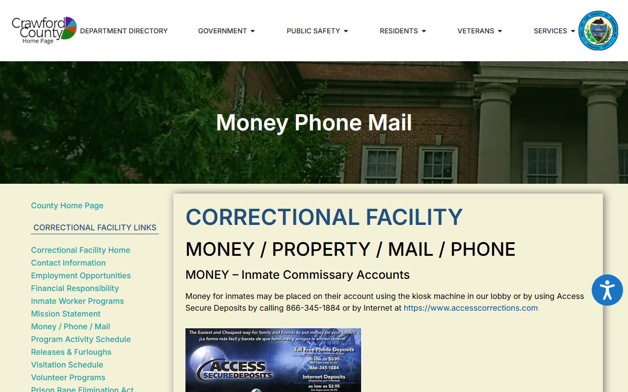 Crawford County probate records and separate jail money source