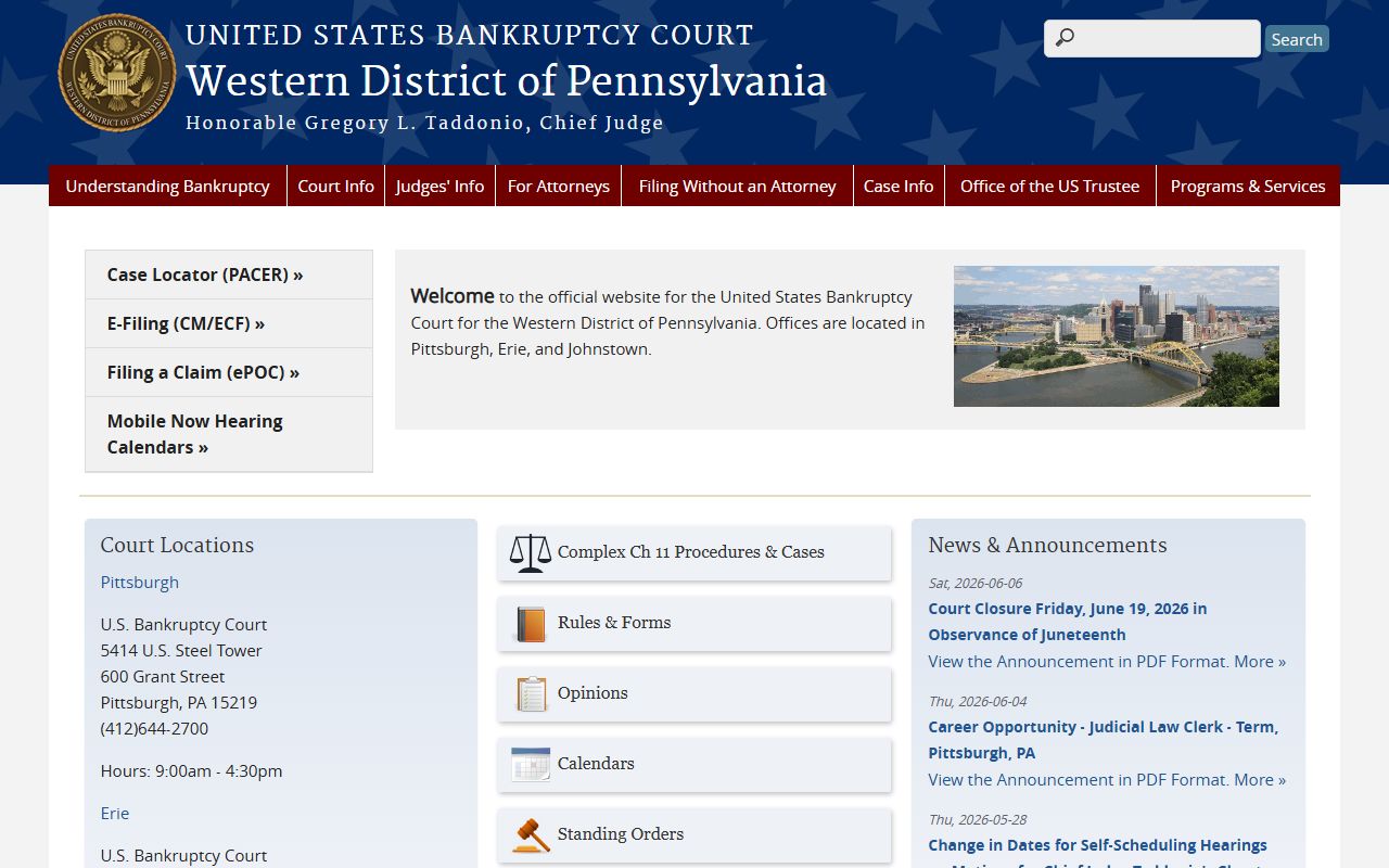 Crawford County traffic court records and separate bankruptcy court source